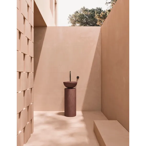 Lavabo da terra in cemento argilla Rosso Saba 24 05 di Milldue