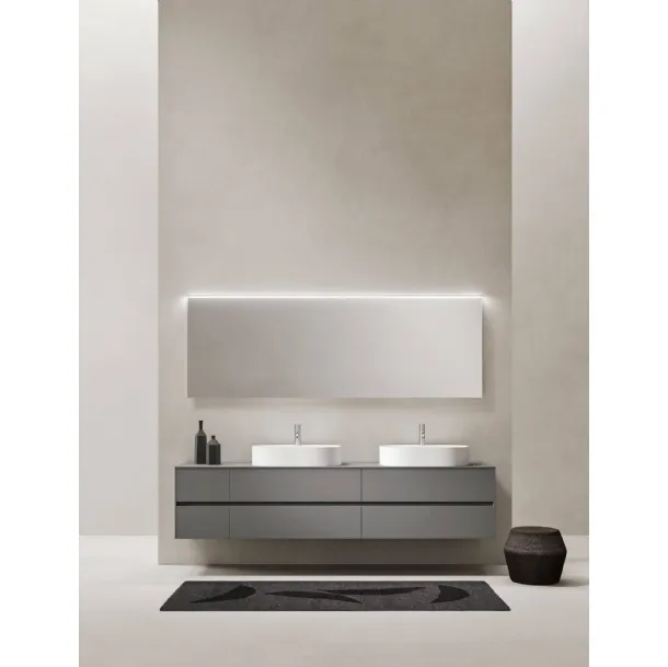 Mobile da Bagno sospeso in laccato opaco pietra Sintesi 24 02 di Milldue