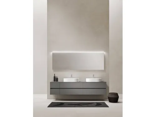 Mobile da Bagno sospeso in laccato opaco pietra Sintesi 24 02 di Milldue