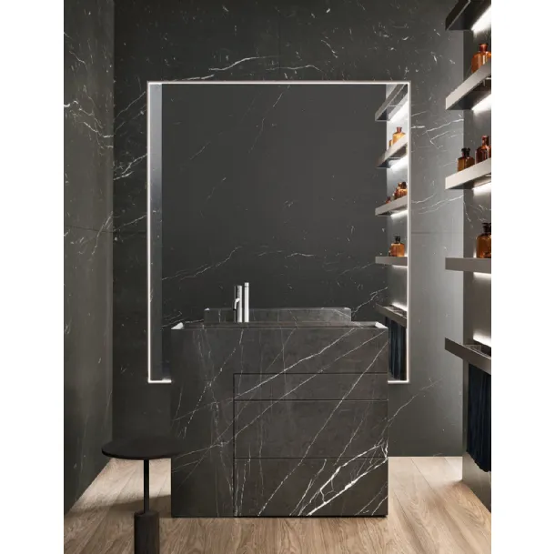 Mobile da Bagno a terra in marmo grafite Touch 24 03 di Milldue