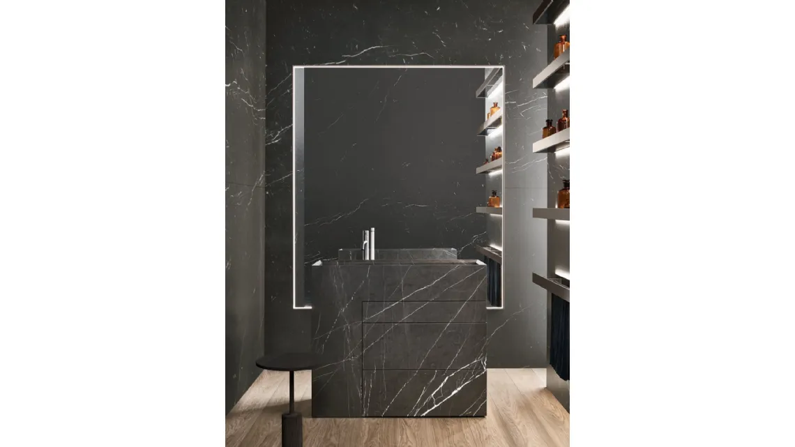 Mobile da Bagno a terra in marmo grafite Touch 24 03 di Milldue