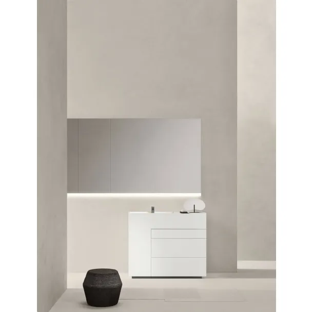 Mobile Bagno da appoggio in laccato bianco opaco Touch 24 05 di Milldue