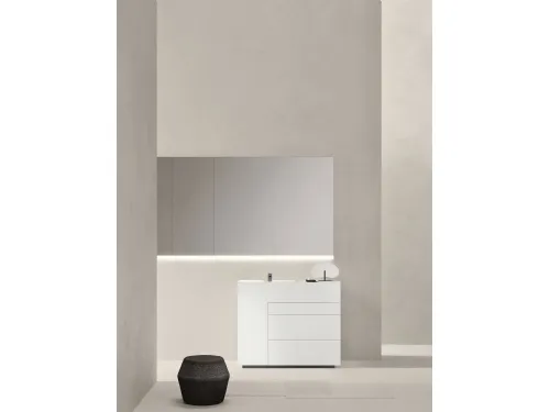 Mobile Bagno da appoggio in laccato bianco opaco Touch 24 05 di Milldue