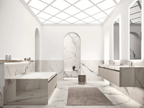 Mobile da Bagno sospeso Vitage Four Seasons 22 in alcantara e marmo di Milldue