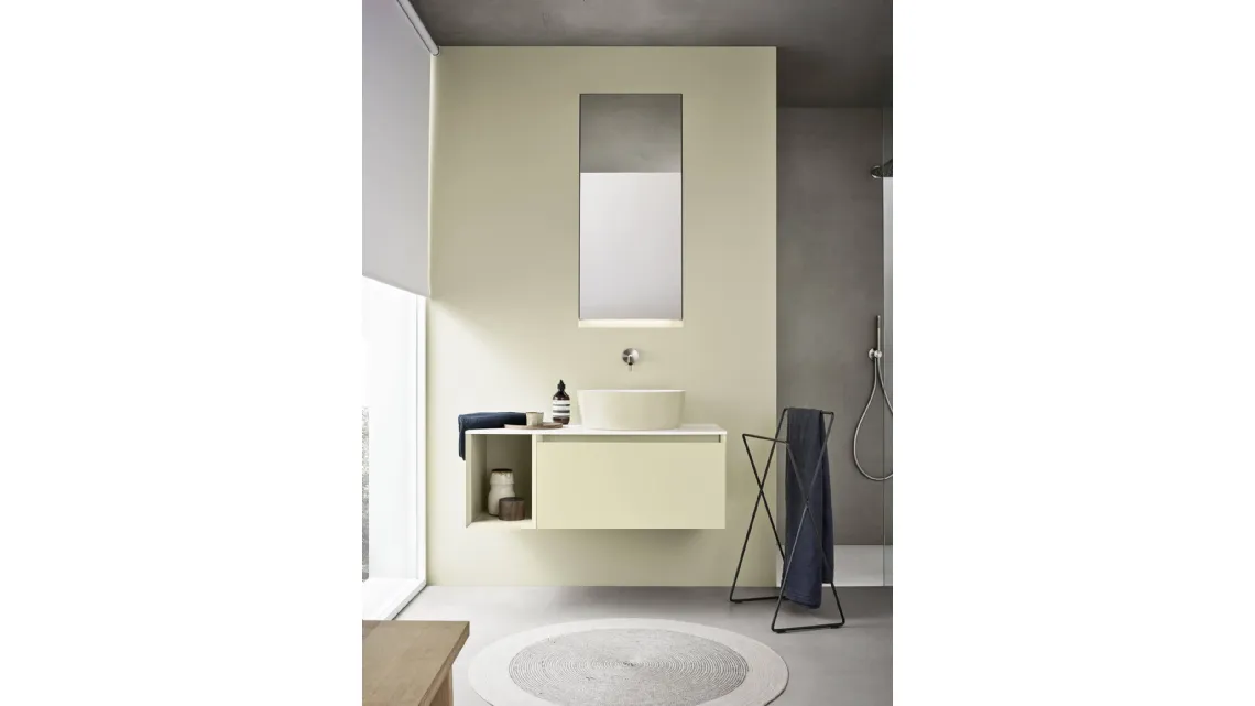 Mobile da Bagno sospeso in laccato opaco Zenit 24 05 di Milldue