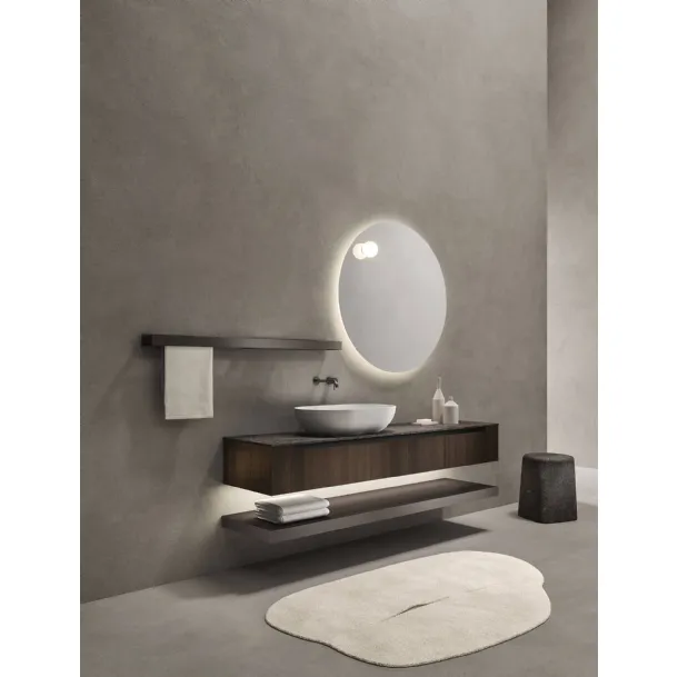 Mobile da Bagno sospeso in rovere termocotto e laccato opaco Zenit 24 06 di Milldue