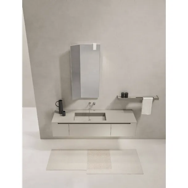 Mobile da Bagno sospeso in laccato opaco Zenit 24 02 di Milldue