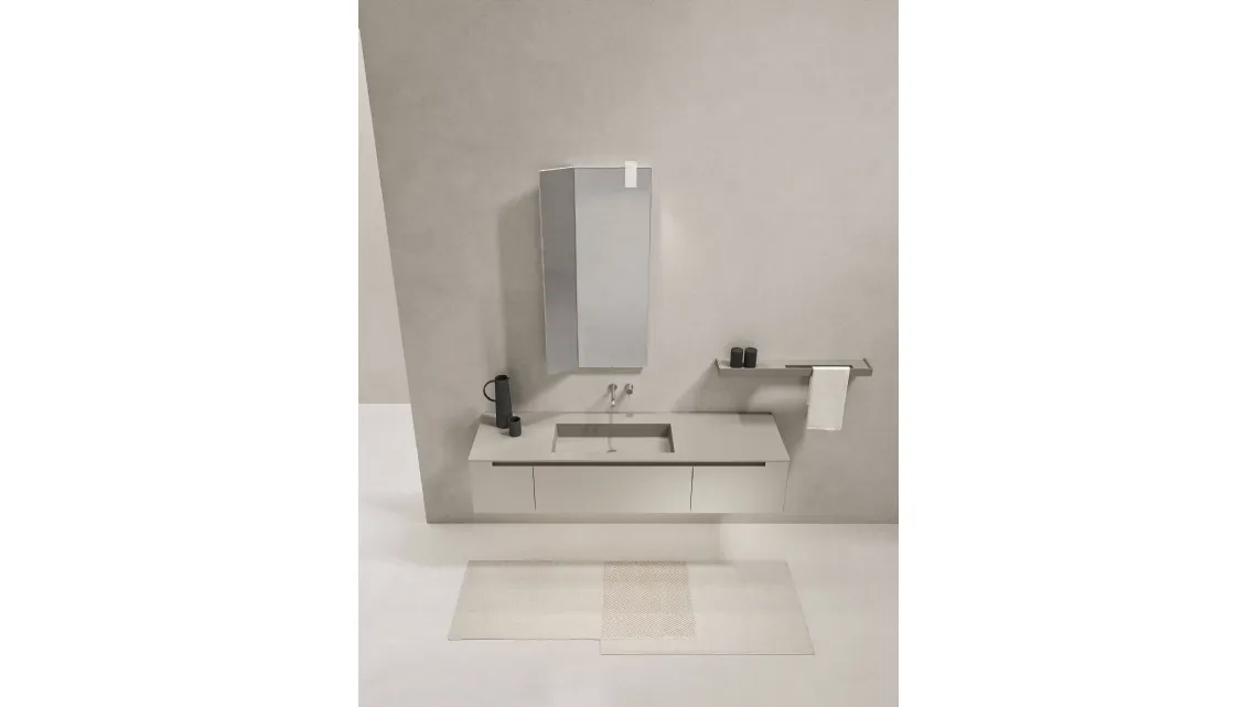 Mobile da Bagno sospeso in laccato opaco Zenit 24 02 di Milldue