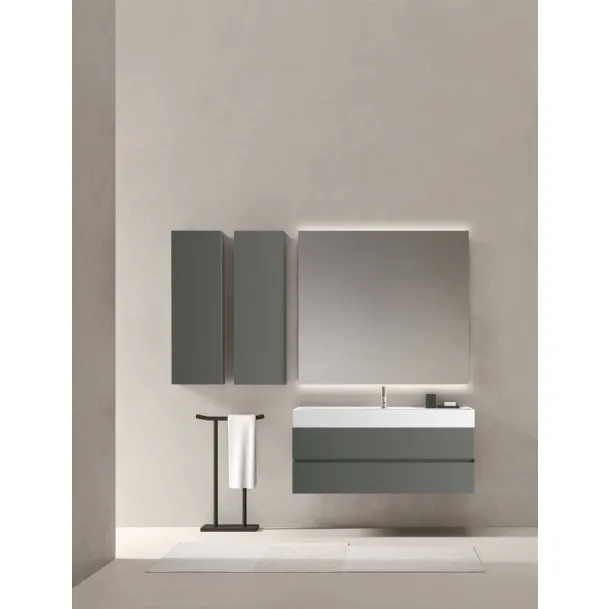 Mobile da bagno sospeso in laccato opaco Zenit 24 10 di Milldue