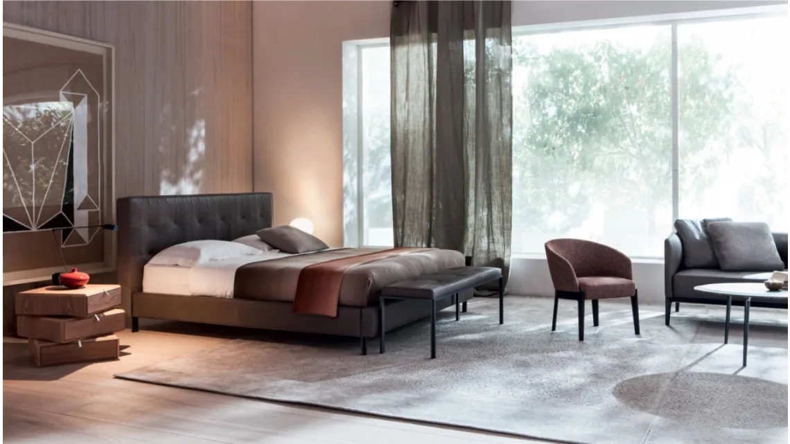 Letto in pelle Anton di Molteni&C
