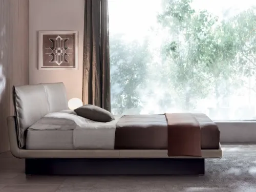 Letto moderno in pelle con box contenitore Honey di Molteni&C