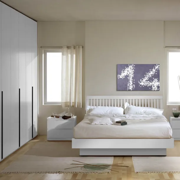 Letto in legno con testiera Stefy di Fratelli Elli