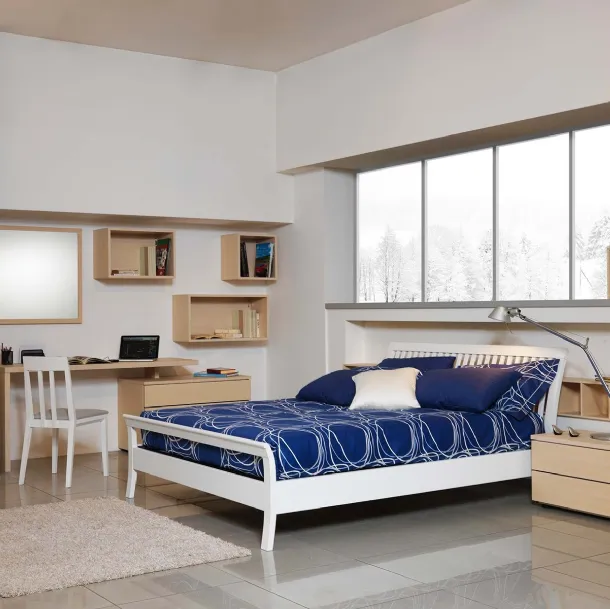 Letto in legno con testiera Sharon di Fratelli Elli