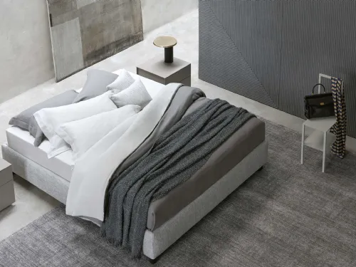 Letto in tessuto Sommier semplice e versatile con contenitore di Flou