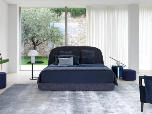 Letto in tessuto con testiera curva Taormina di Flou