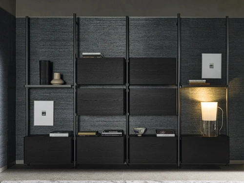 Libreria Hector in alluminio e legno di Molteni & C