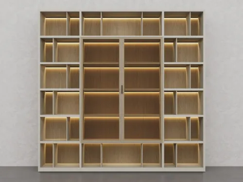 Libreria in laccato Creta e essenza legno Barrique di Fratelli Elli