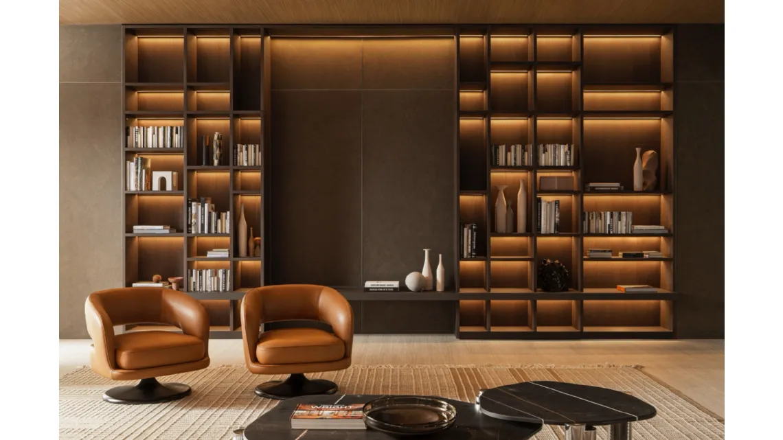Libreria a muro 505 UP SYSTEM 02 di Molteni & C
