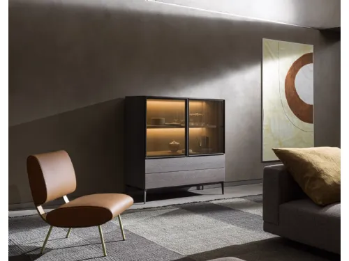 Madia alta in legno con ante in vetro 505 Up Sideboard 06 di Molteni & C