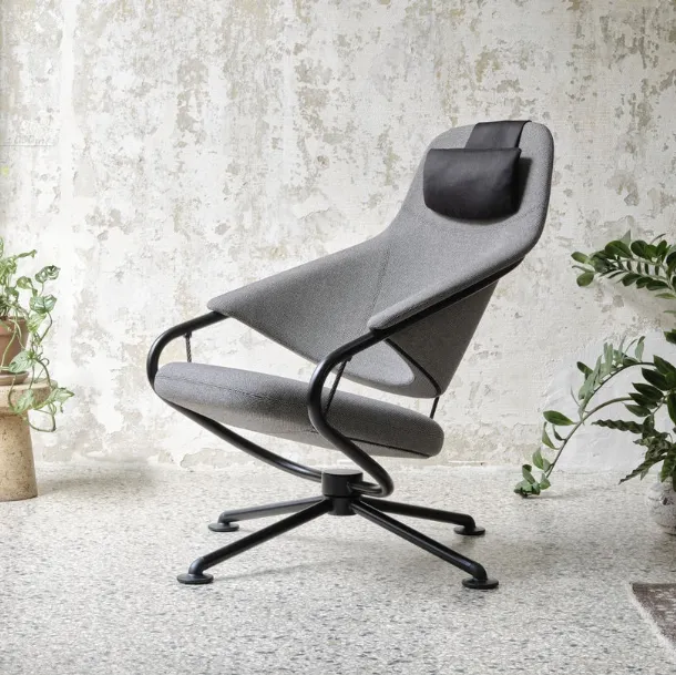 Poltrona di design in tessuto con struttura in metallo Citizen Highback di Vitra