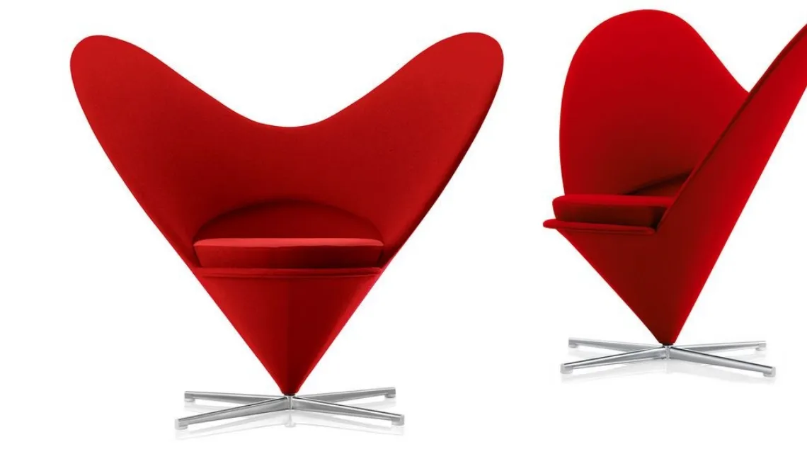 Poltrona di design in tessuto Heart Cone Chair di Vitra