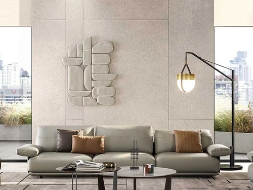 Divano lineare in pelle Blisscape di Poltrona Frau