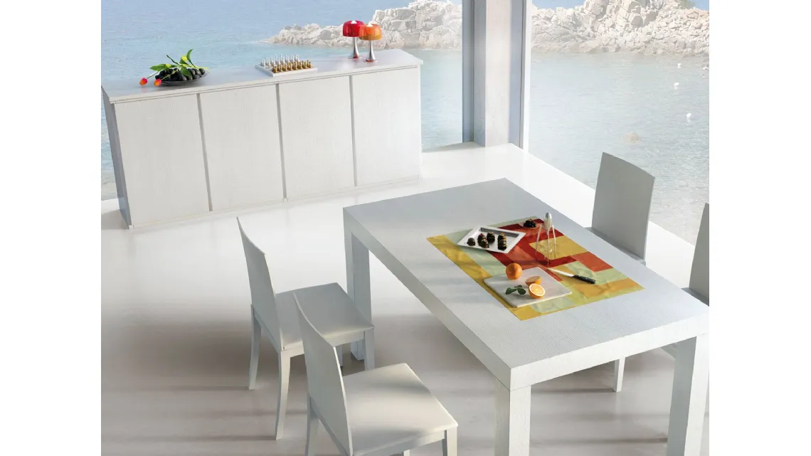 Tavolo allungabile Full Folding in legno laccato bianco di Fratelli Elli