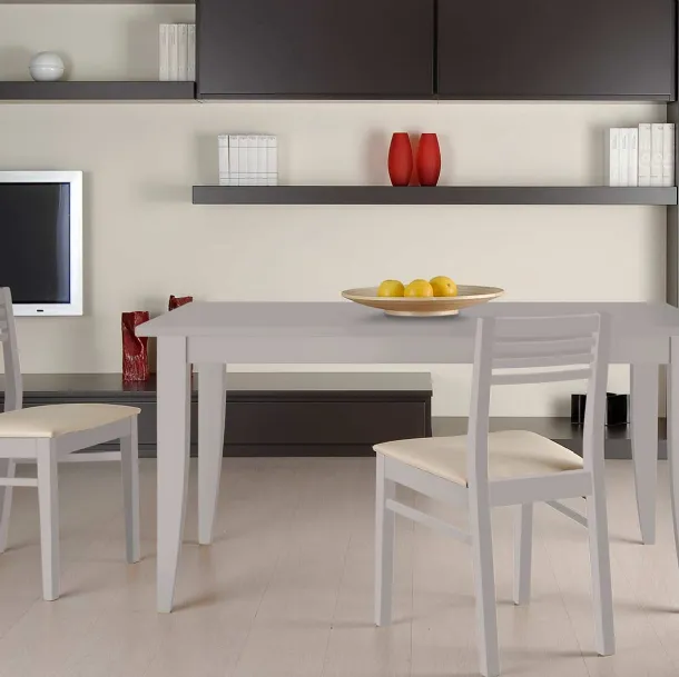 Tavolo rettangolare in legno laccato opaco Paris di Fratelli Elli