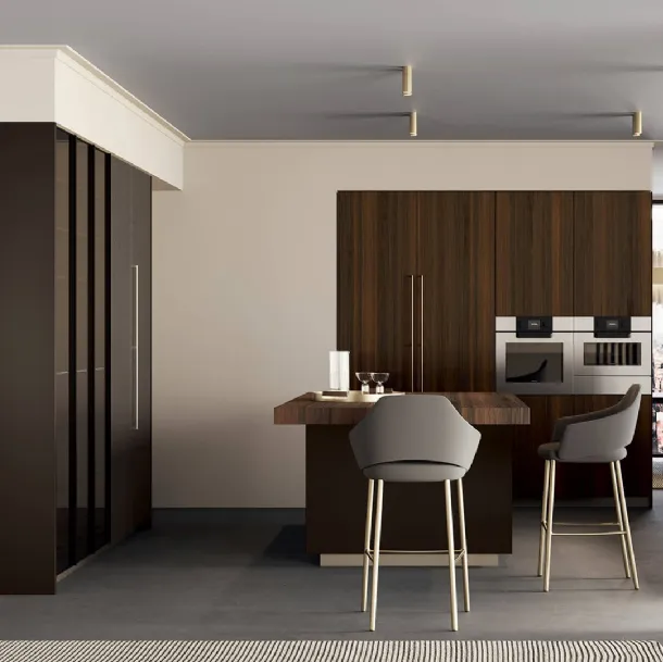 Cucina Design con isola Sistemi 3|1|C22 in Rovere di Copat Life