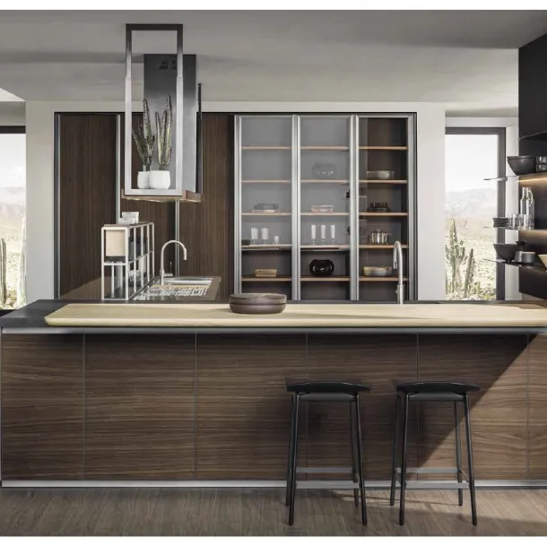 Cucina Design HiLine Frame Door finitura Noce di Dada