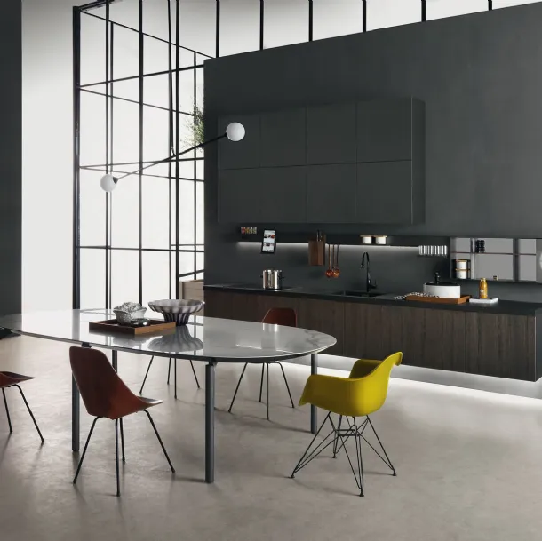 Cucina Design InDada finitura Rovere Cacao di Dada
