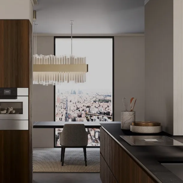 Cucina Design lineare in legno di rovere Sistemi 3|1|C22 di Copat Life