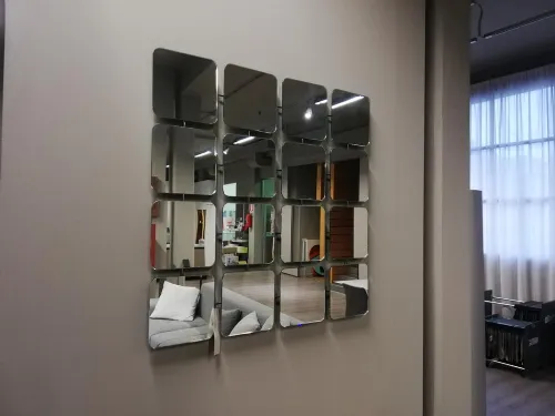 Specchio in vetro e metallo Bungalow Square scontato