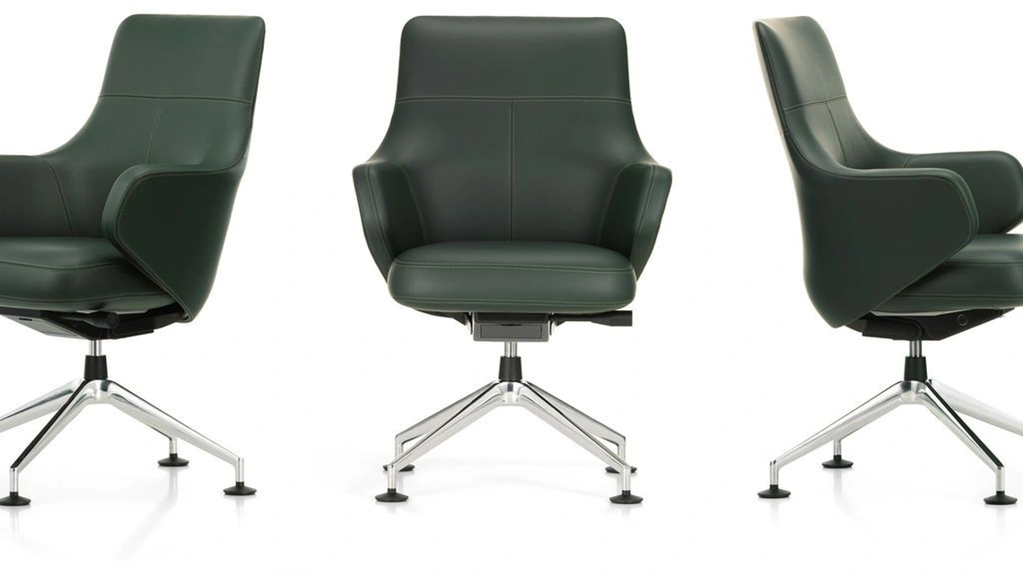 Poltrona Direzionale in pelle Grand Conference Highback di Vitra