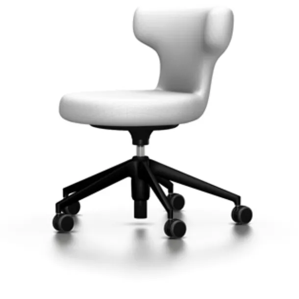 Sedia Operativa in tessuto imbottito e metallo con anello poggiapiedi regolabile in altezza Pivot Stool di Vitra