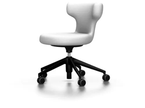 Sedia Operativa in tessuto imbottito e metallo con anello poggiapiedi regolabile in altezza Pivot Stool di Vitra