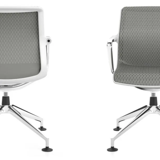 Sedia Operativa in metallo a cinque razze rivestita in tessuto tecnico Unix Chair di Vitra