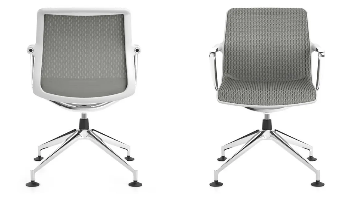 Sedia Operativa in metallo a cinque razze rivestita in tessuto tecnico Unix Chair di Vitra