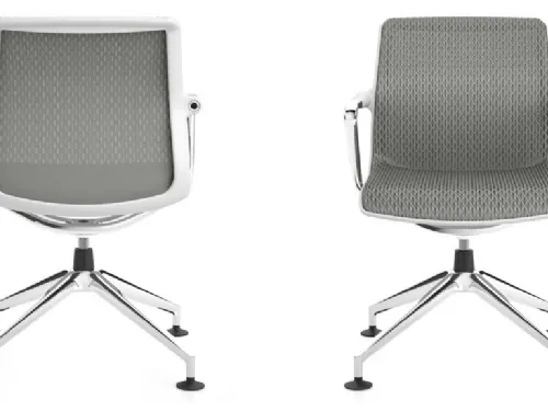 Sedia Operativa in metallo a cinque razze rivestita in tessuto tecnico Unix Chair di Vitra