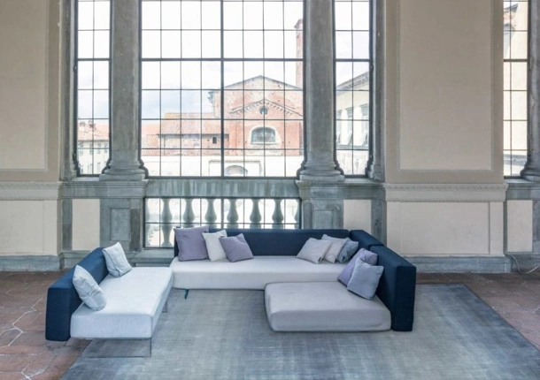 Tappeto Gradation Sonic Blue in Viscosa e Lana di Carpet Edition