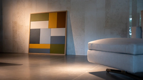 Quadro decorativo Tableau realizzato in pelle di Poltrona Frau