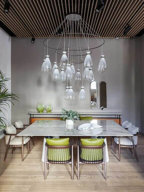 Lampada a sospensione Soffi Chandelier in vetro soffiato di Poltrona Frau