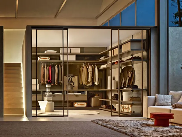 Cabina Armadio con ante scorrevoli Dwell Gliss Walk-In di Molteni & C