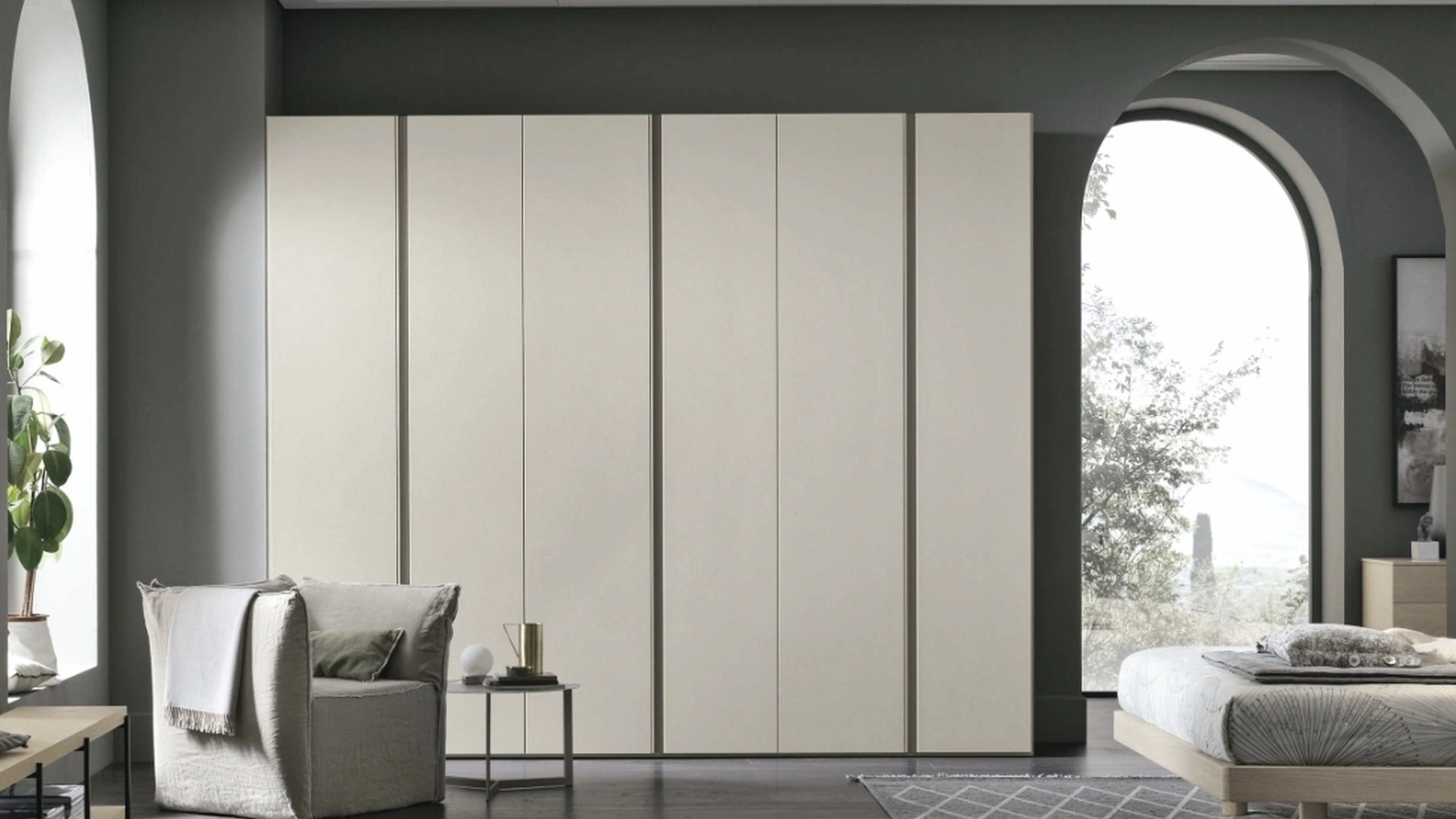 Armadio in materico opaco bianco gesso Denver di Tomasella