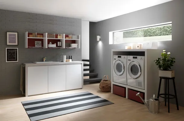 Mobile Lavanderia in melaminico Lime Wash 07 di Azzurra