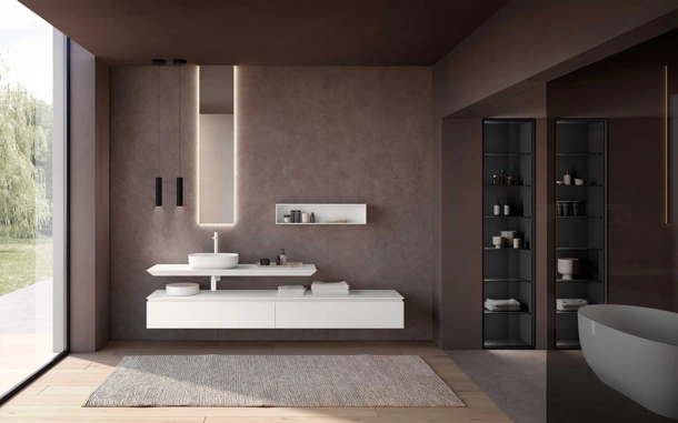 Mobile da Bagno Lime 2-0 237 in laccato Bianco di Azzurra