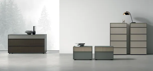 Gruppo Notte Vinci in laccato o legno di Tomasella