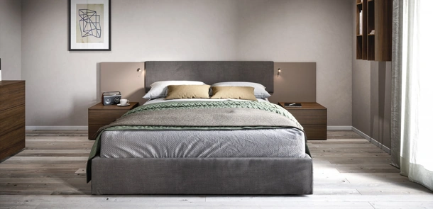 Letto in tessuto con testiera Cardiff di Cinquanta3