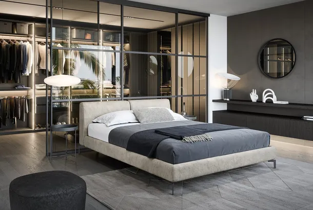 Letto in tessuto imbottito Margot di Novamobili