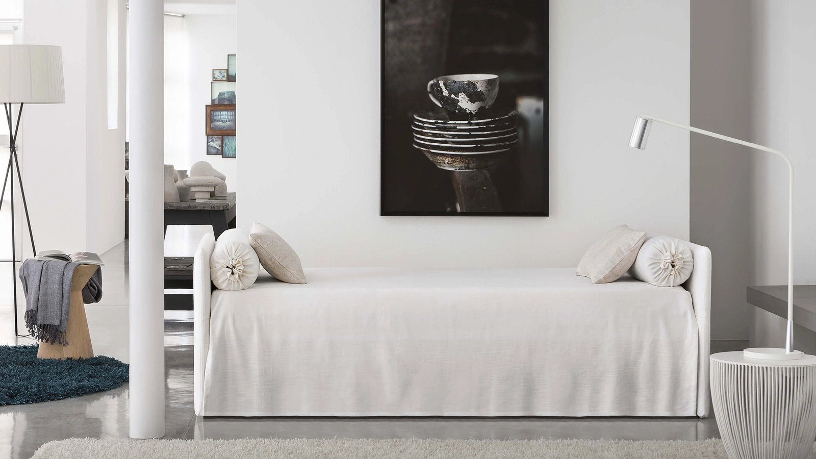Letto singolo Duetto con letto estraibile di Flou